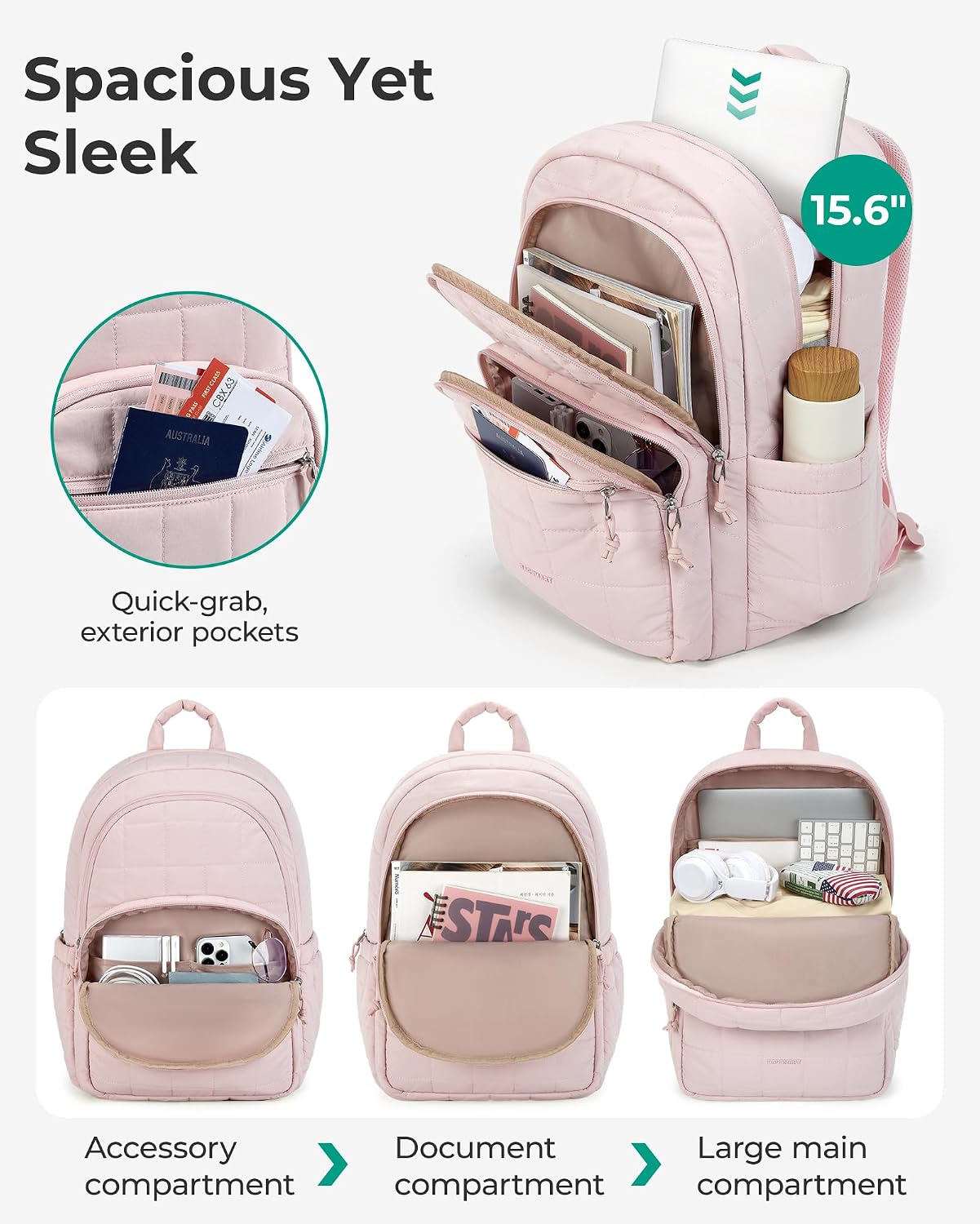 Detalle 2 de BAGSMART College Laptop Backpack 15.6"