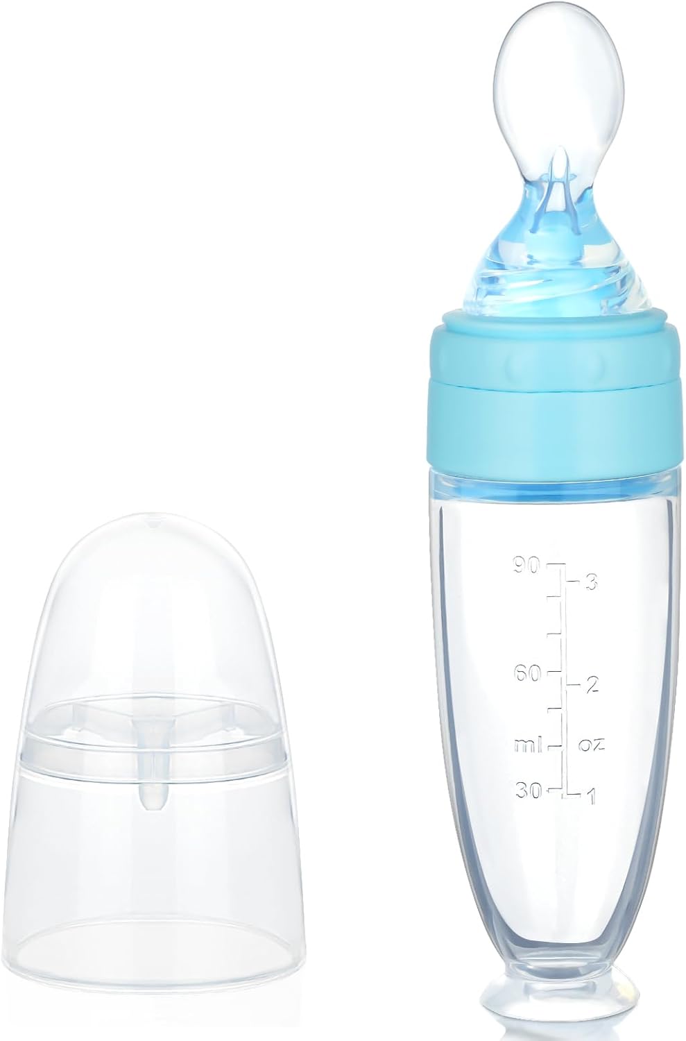 Detalle de Aolso Set alimentatore per alimenti in silicone: cucchiaio, biberon e tutto il necessario per un alimentazione sicura