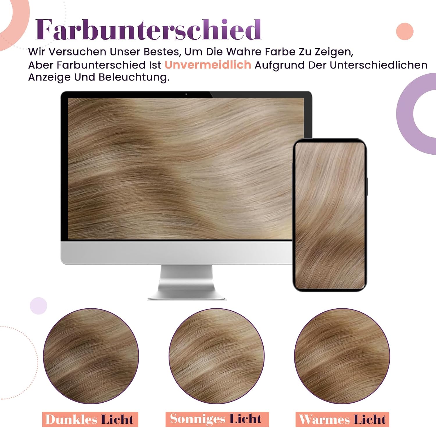 Detalle de LaaVoo Clip-in Extensions Balayage Ombre Braun zu Aschblond – Echthaar, Glatt, 35 cm, 80 g, 5 Stück