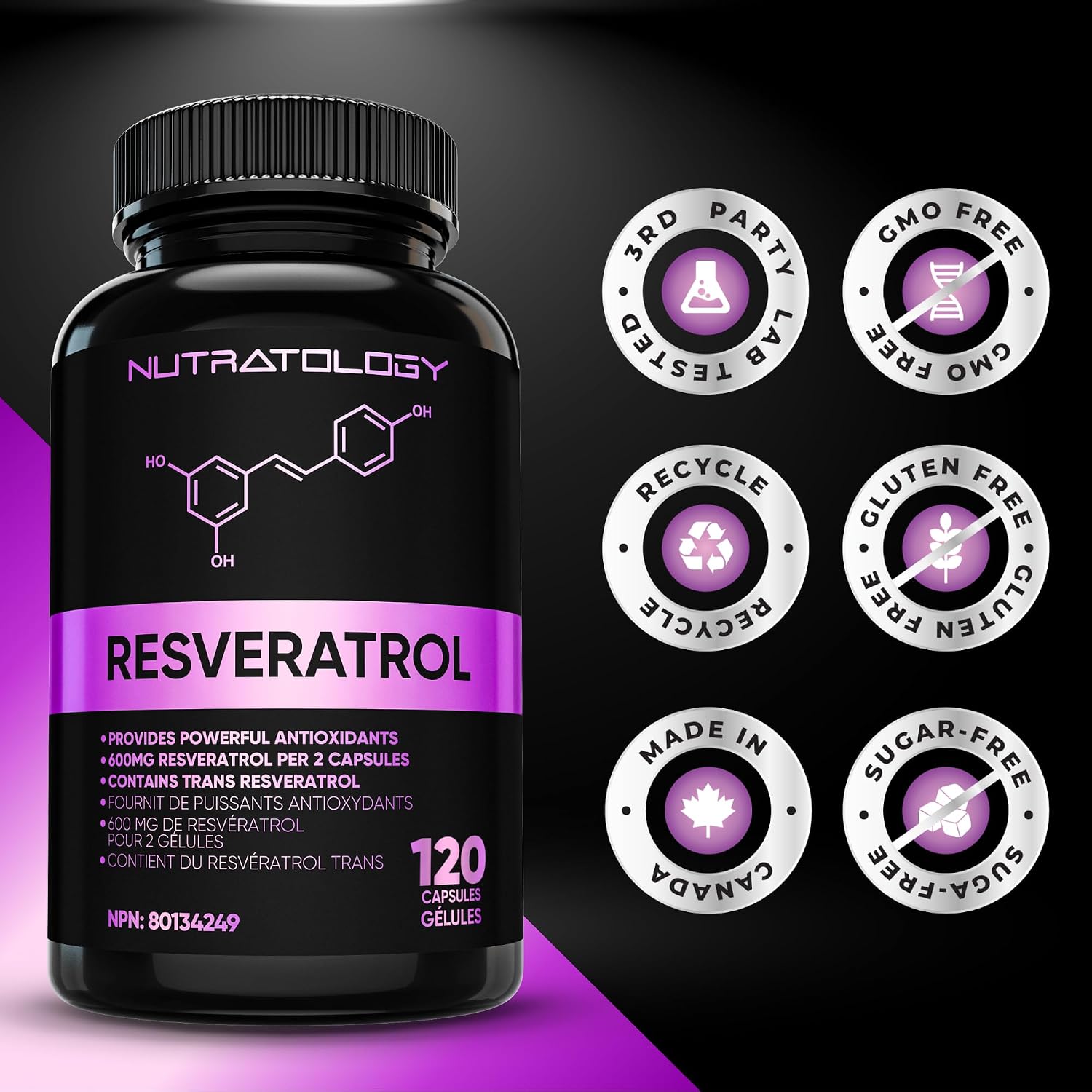 Thumbnail 5 de Nutratology Resveratrol Supplement, 120 Capsules