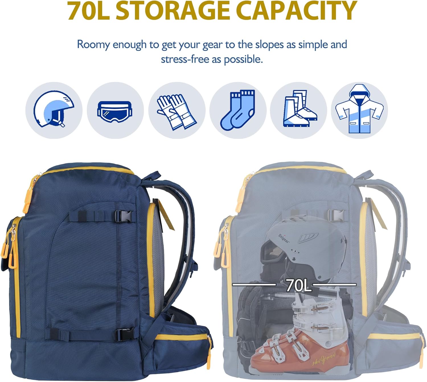 Detalle 2 de Unigear Mochila para botas de esquí 50 litros
