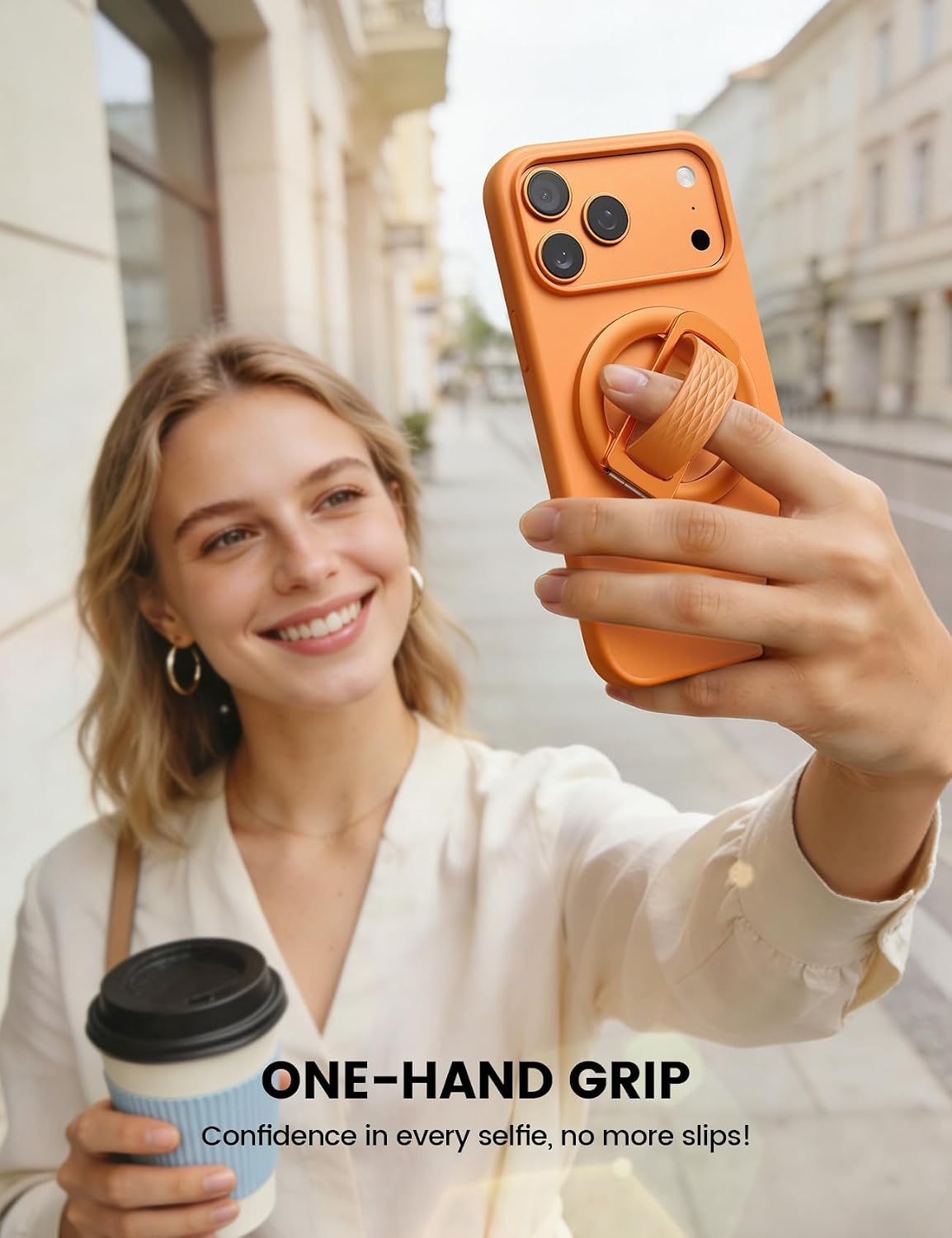 Thumbnail 1 de Lamicall Magnetic Phone Grip, Cosmic Orange