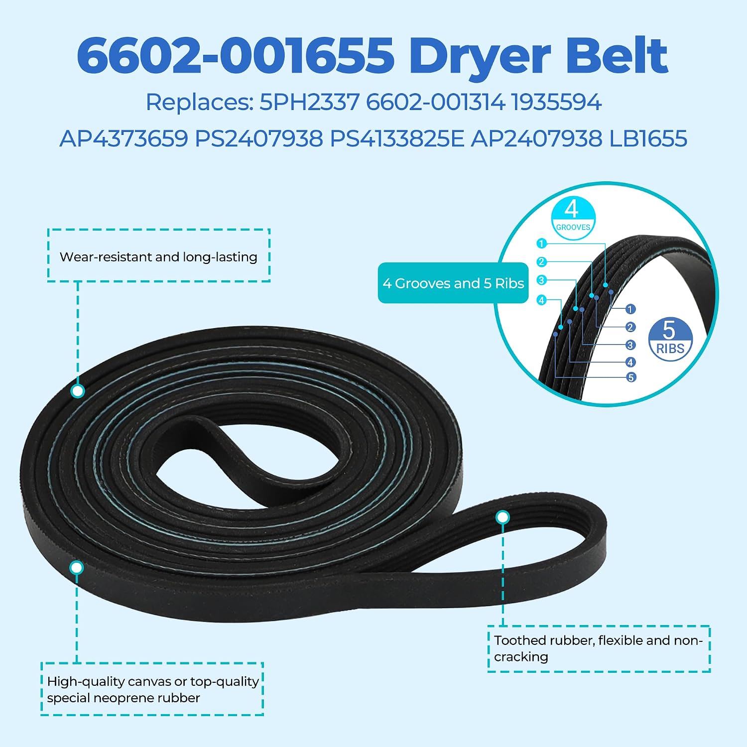 Detalle de NISHCON DC97-16782A Dryer Roller Replacement Kit with Belt and Idler Pulley