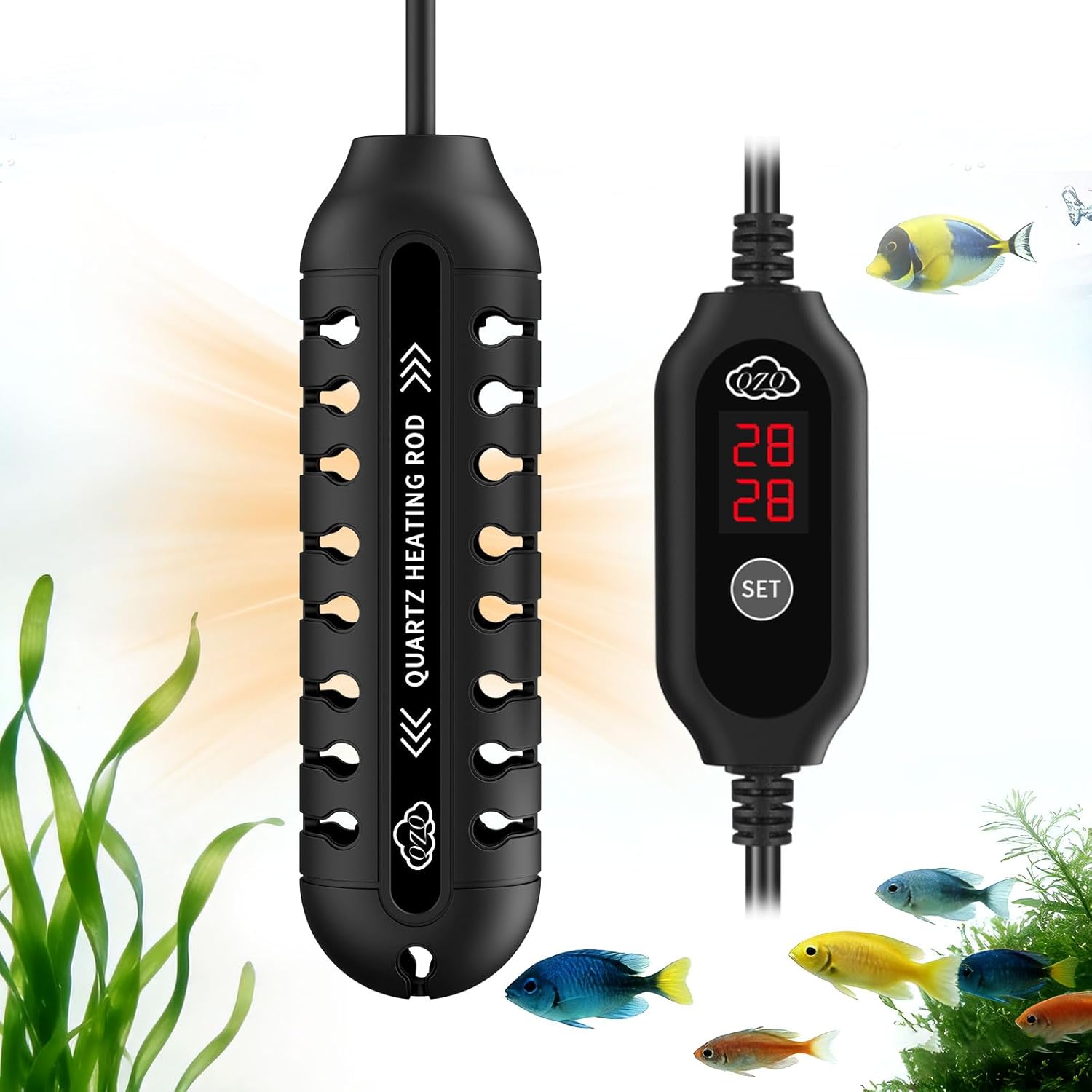 QZQ Fish Tank Heater Submersible Aquarium Heater with External Thermostat (50W)