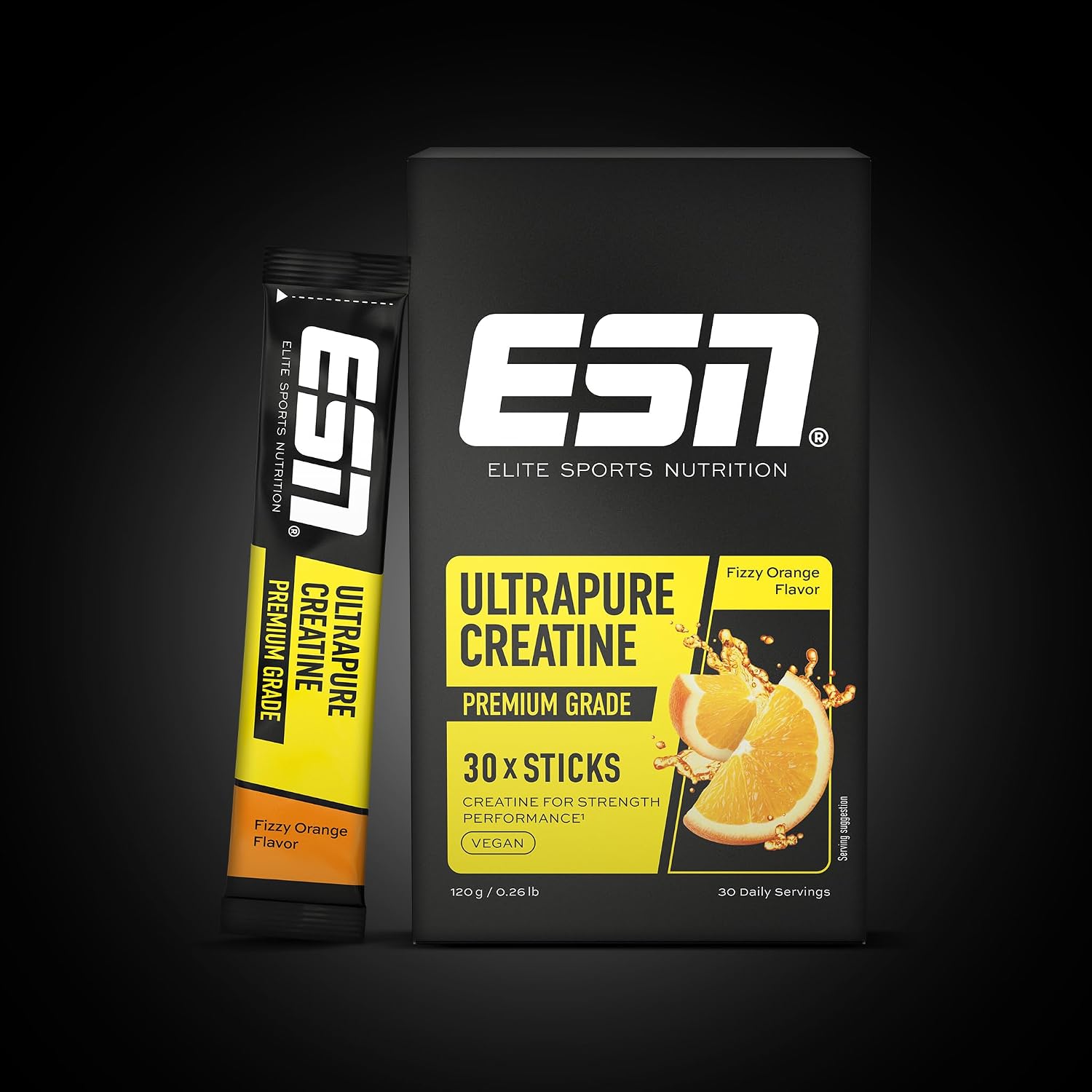 Detalle 2 de ESN Ultrapure Creatine Sticks Fizzy Orange – 30 x 4 g