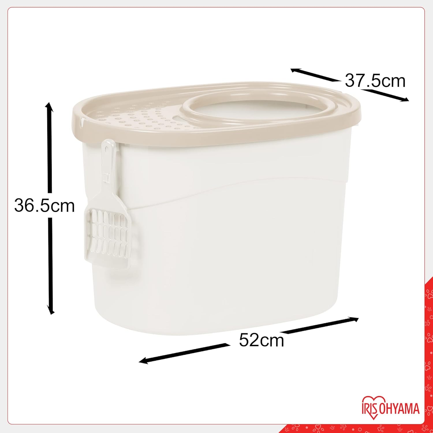 Detalle de Iris Ohyama Lettiera per Gatti TECL-20: coperchio removibile, pala inclusa e design chiuso
