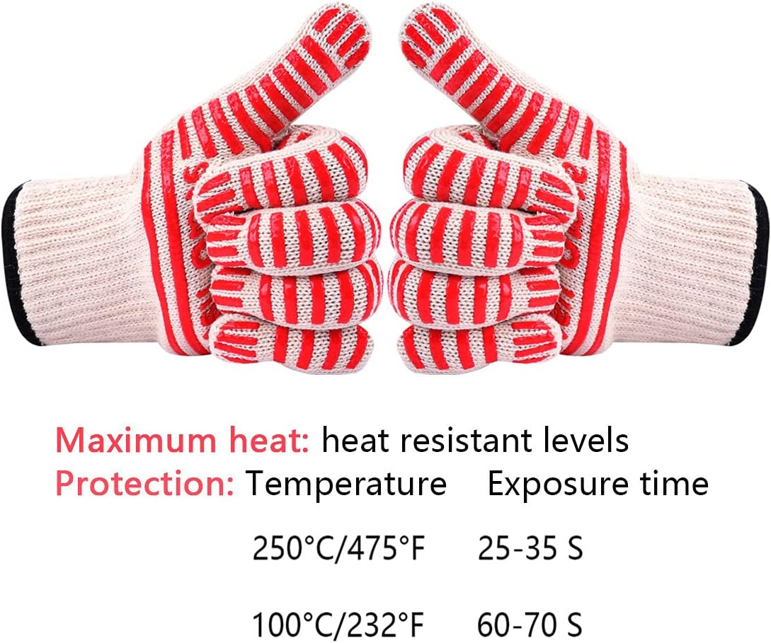 Thumbnail 2 de Revolutionary 250°C Extreme Heat Resistant EN407 Certified Oven Gloves (Nomex & Kevlar) – Red, 2 Pairs
