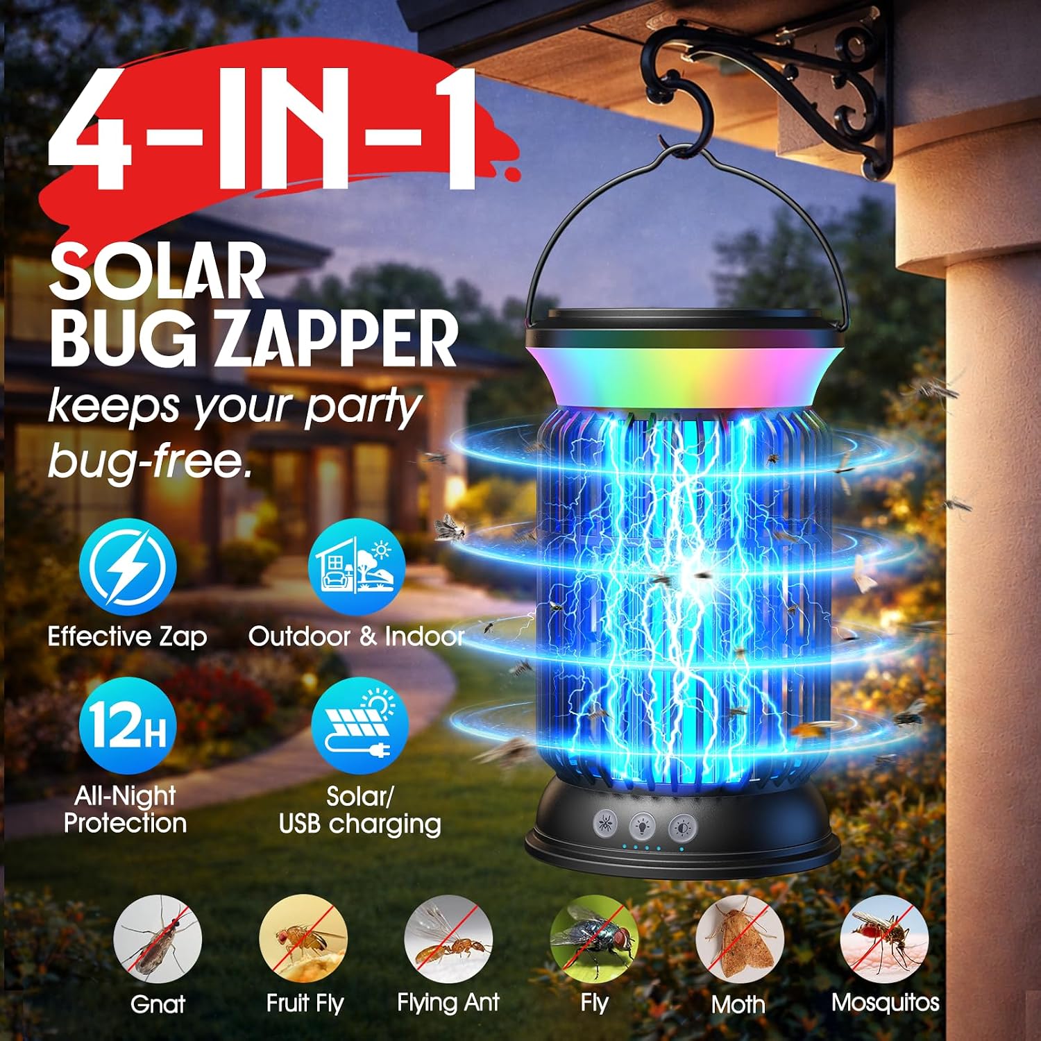 Detalle 2 de Sayneep Solar Bug Zapper 6000mAh