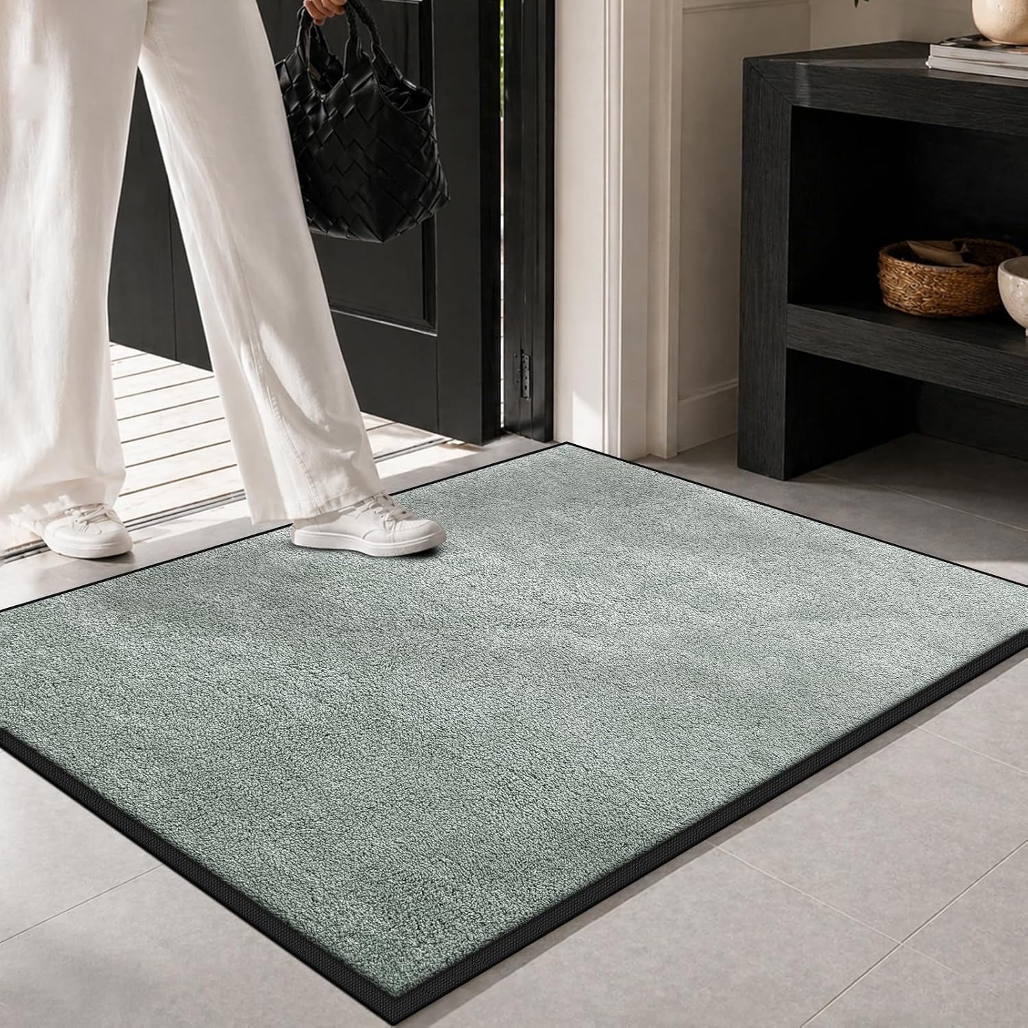 Detalle de Mibao MBPC001 Door Mat, 48" x 24", Sage Green, Non-Slip and Washable