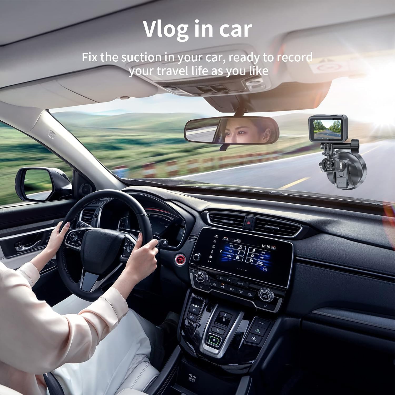 Thumbnail 4 de TELESIN Saugnapf Autohalterung für GoPro Hero, DJI Osmo Action und Insta360 – vielseitige Kfz-Halterung mit 360°-Auslage
