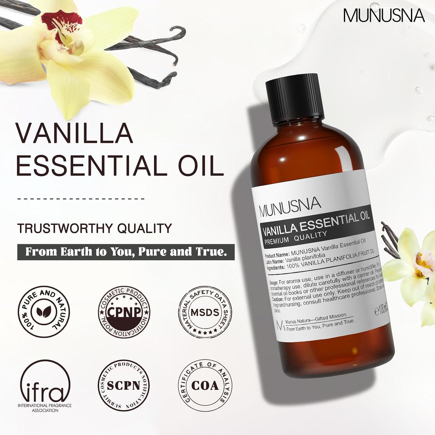 Thumbnail 5 de MUNUSNA Vanilla Essential Oil 100 ml for Aromatherapy
