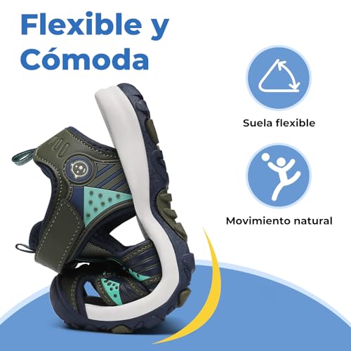 Thumbnail 6 de Mishansha Sandalias de Verano para Niños con Puntera Cerrada – Verdes, Talla 29