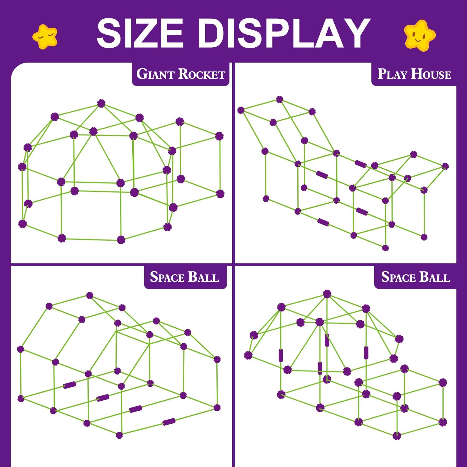 Thumbnail 1 de SpringFlower 100 PCS Glow in The Dark Fort Building Kit
