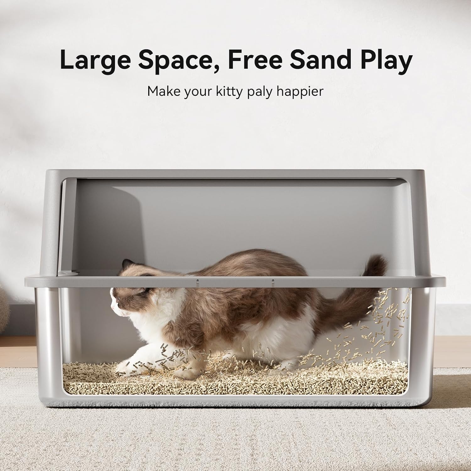 Thumbnail 4 de Jotesnew Stainless Steel Cat Litter Box, 28-Inch