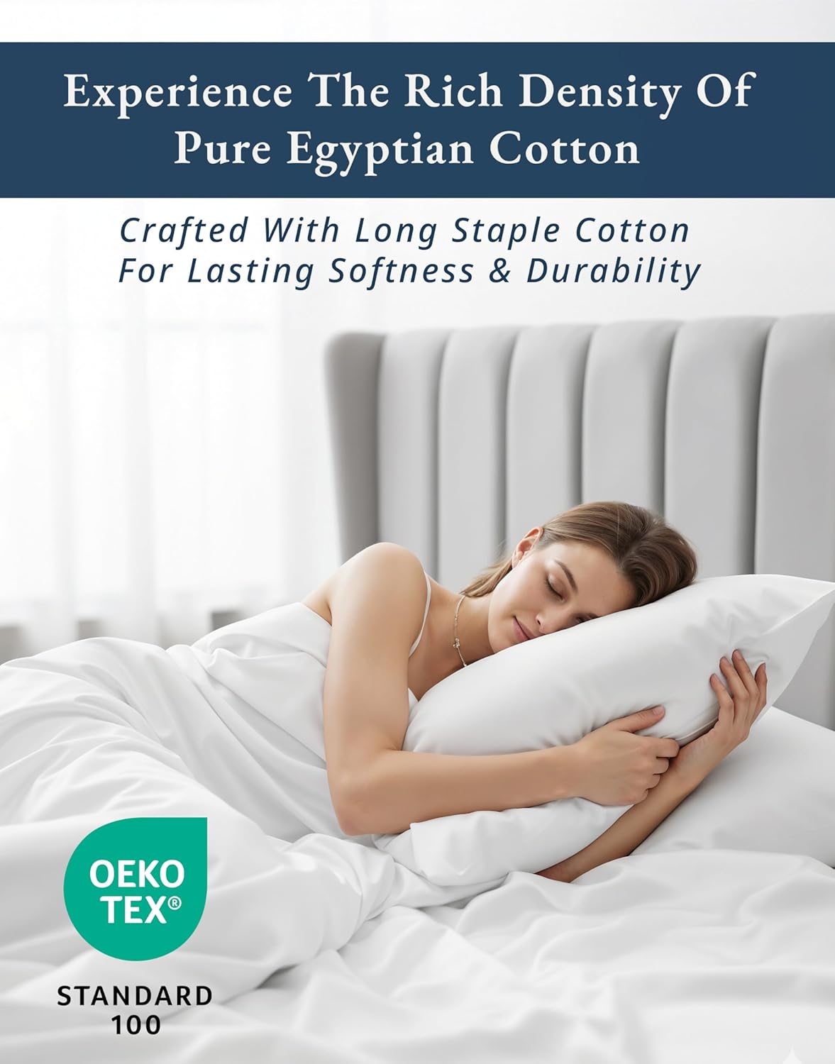 Thumbnail 3 de Egyptian Cotton Sheets Queen 4-Piece Set