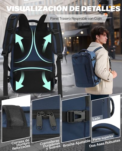 Thumbnail 4 de VANKEV Mochila de Viaje para Cabina 40x20x25 cm (20 L): práctica para Ryanair y más