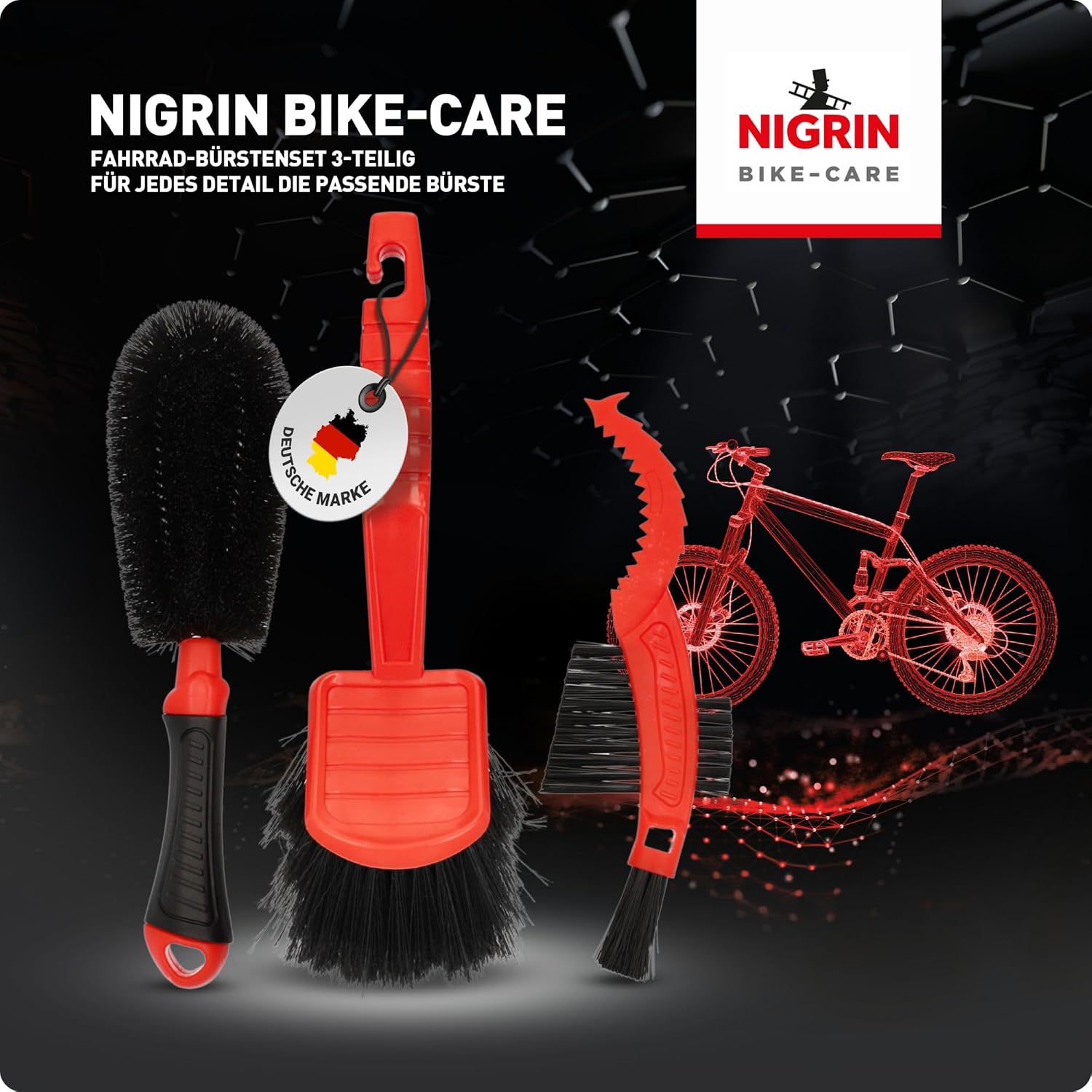 Thumbnail 6 de NIGRIN 753947 Bike Care Bicycle Cleaning Brush Set, 3-Piece