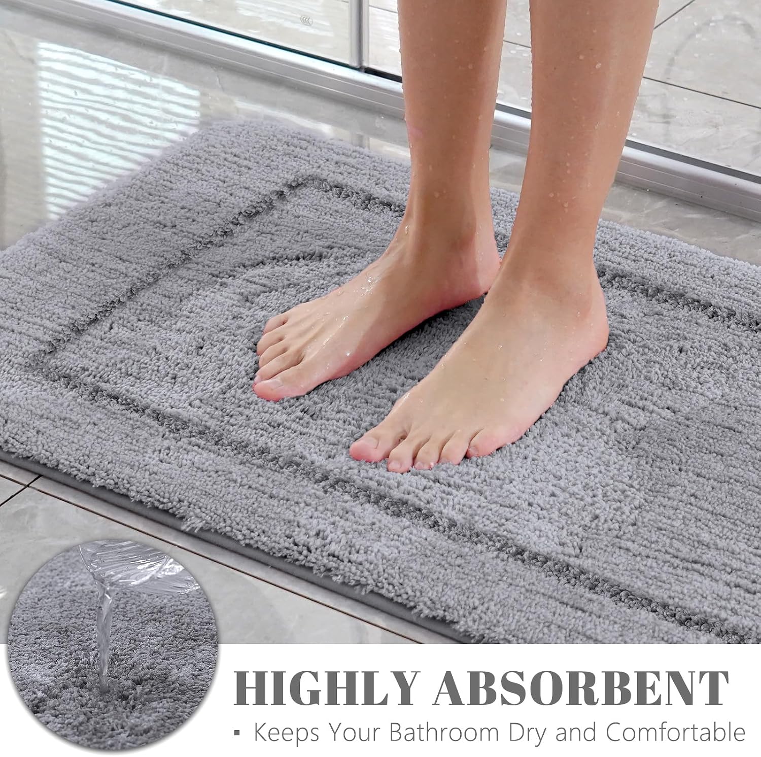 Thumbnail 2 de SOANNY Grey Bath Mat Set of 2