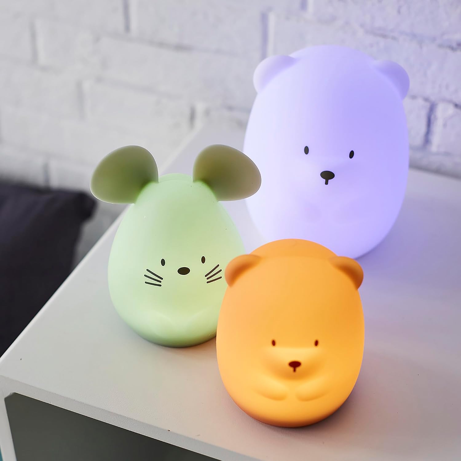 Thumbnail 2 de Nattou LED-Nachtlicht Bär aus Silikon – BPA-frei, vegan, 12 cm, braun