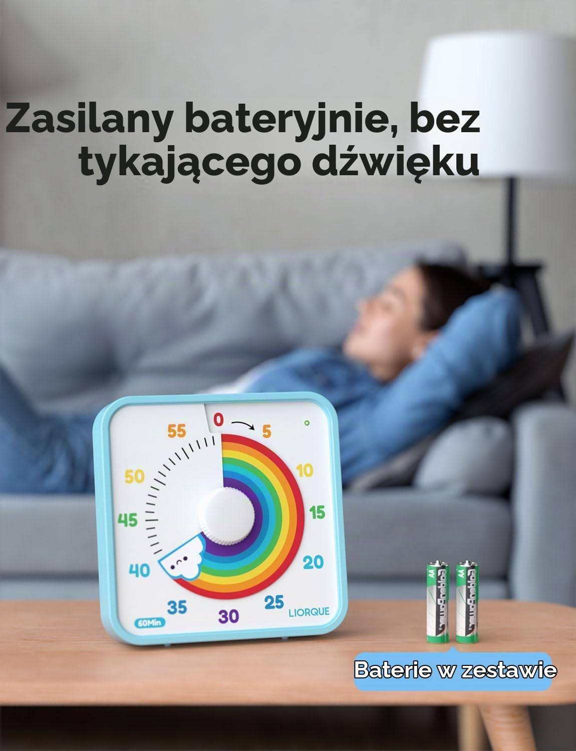 Thumbnail 3 de LIORQUE duży timer wizualny 19 cm z alarmem wibracyjnym