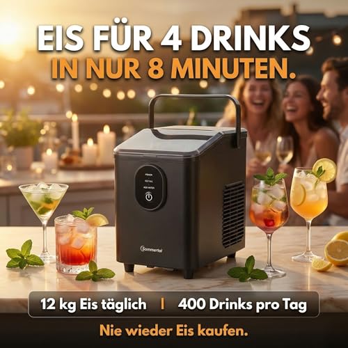 Detalle 2 de Sommertal EM12S Eiswürfelmaschine – 12 kg/24 h, selbstreinigen & leise
