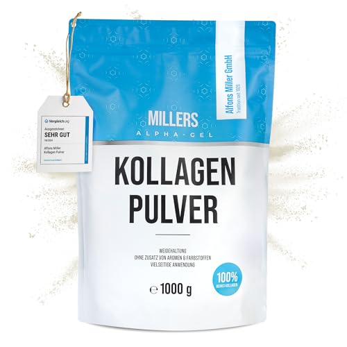 Detalle de 100% Reines Kollagen Pulver 1000 g – Alfons Miller Kollagen Peptide (Millers Alpha-Gel) Neutraler Geschmack