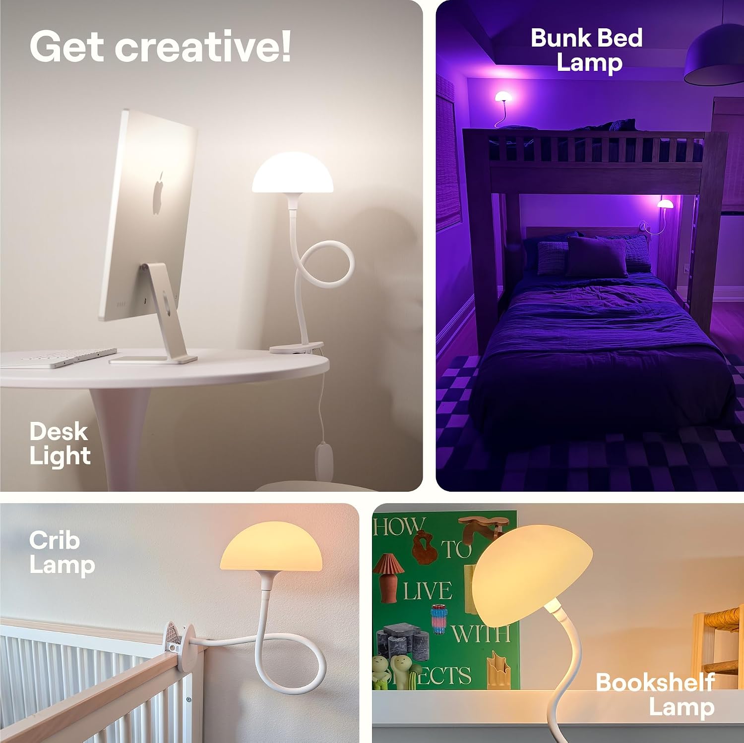 Detalle de Shroommate Dorm Room Essential Clip On Bed Light