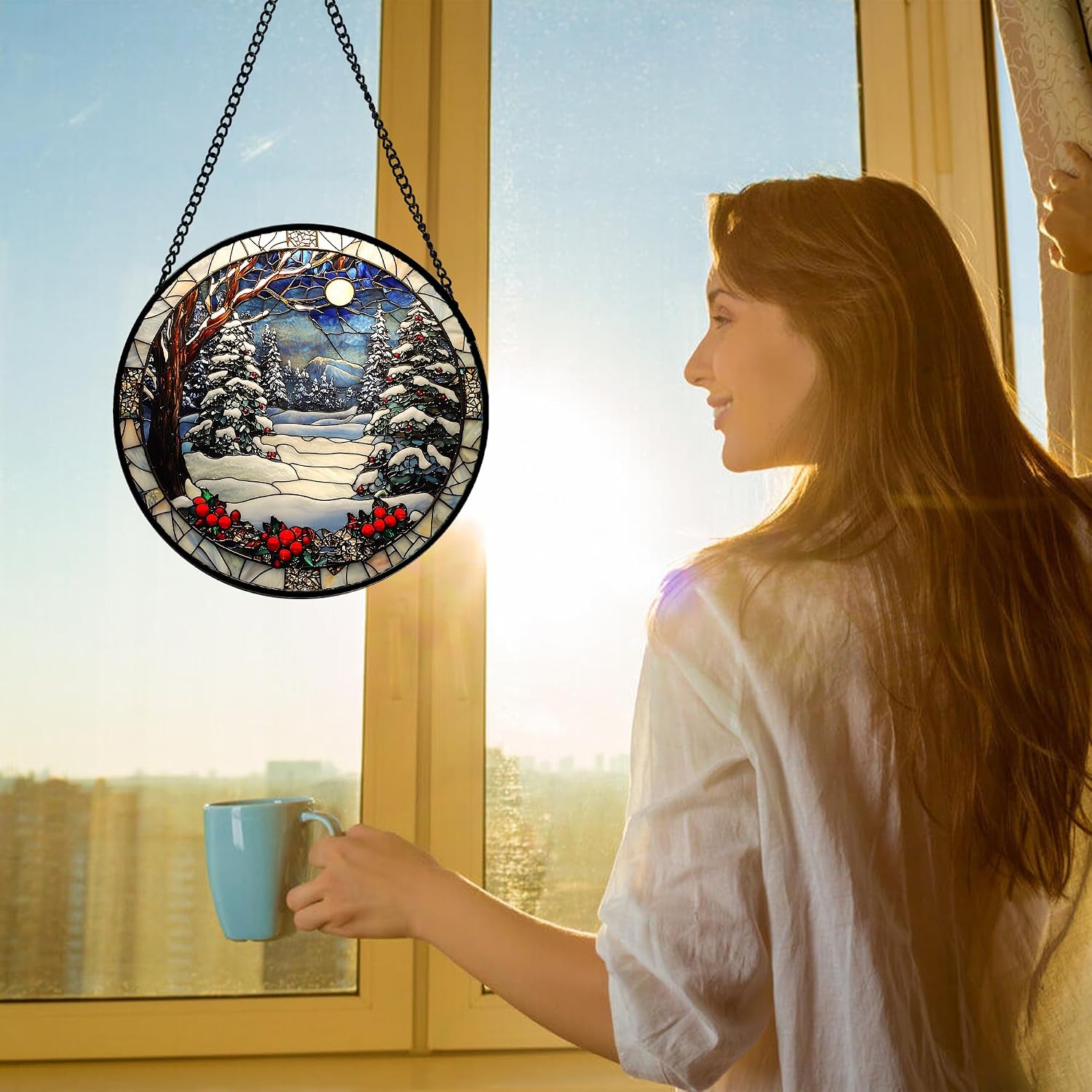 Detalle de Stained Glass Suncatcher 6.3-Inch