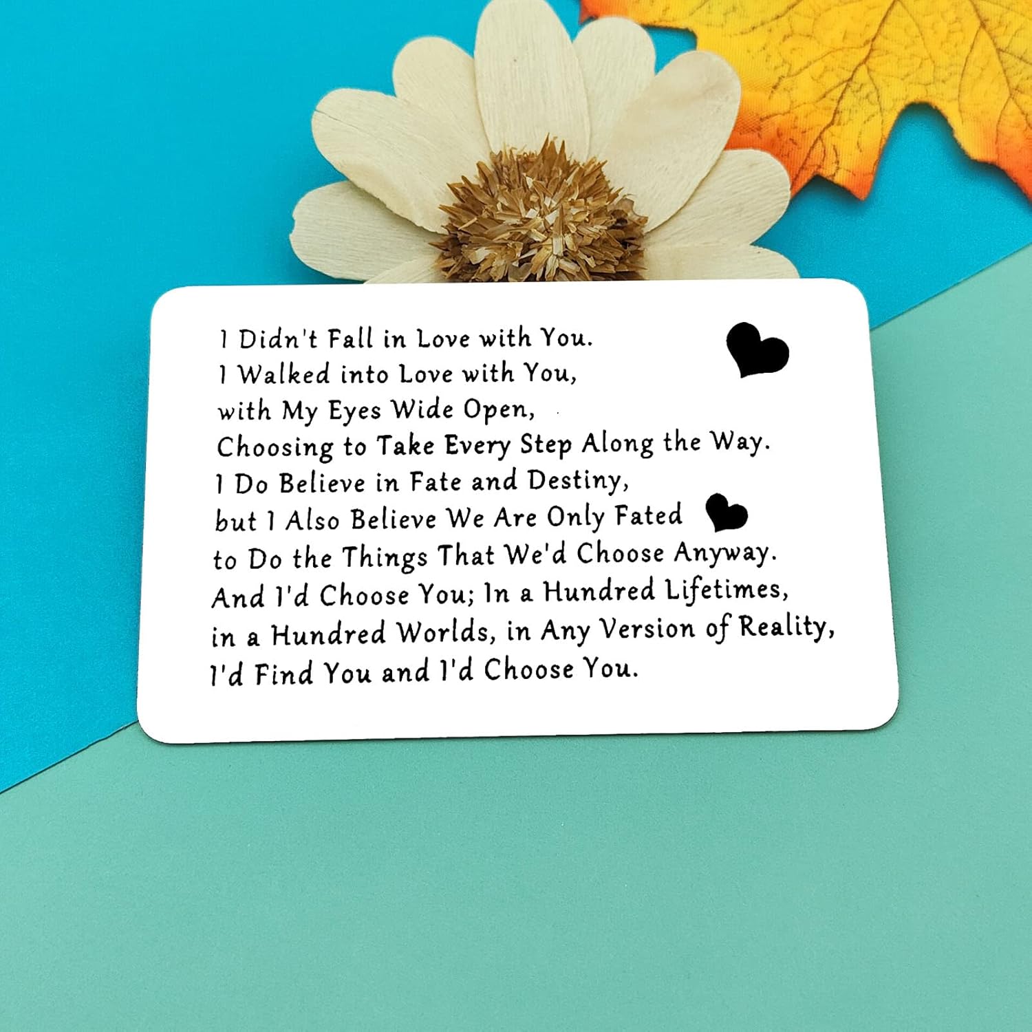 Thumbnail 2 de Anniversary Metal Wallet Insert Card for Boyfriend & Girlfriend (Couples Gift)