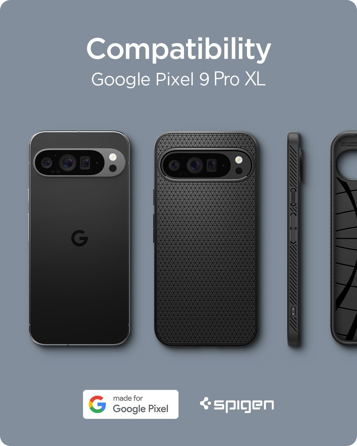 Detalle 2 de Spigen Liquid Air pour Google Pixel 9 Pro XL — coque souple noire