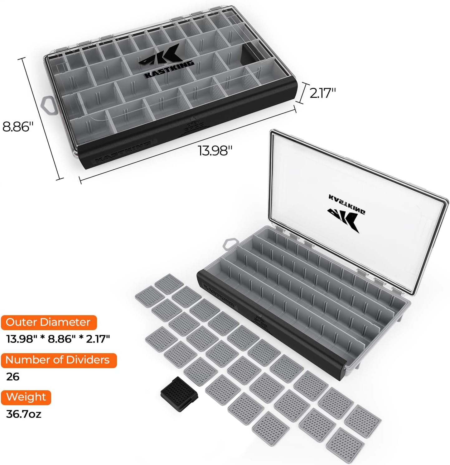 Thumbnail 6 de KastKing HyperSeal Waterproof Tackle Box (3600/3700) with Removable Dividers