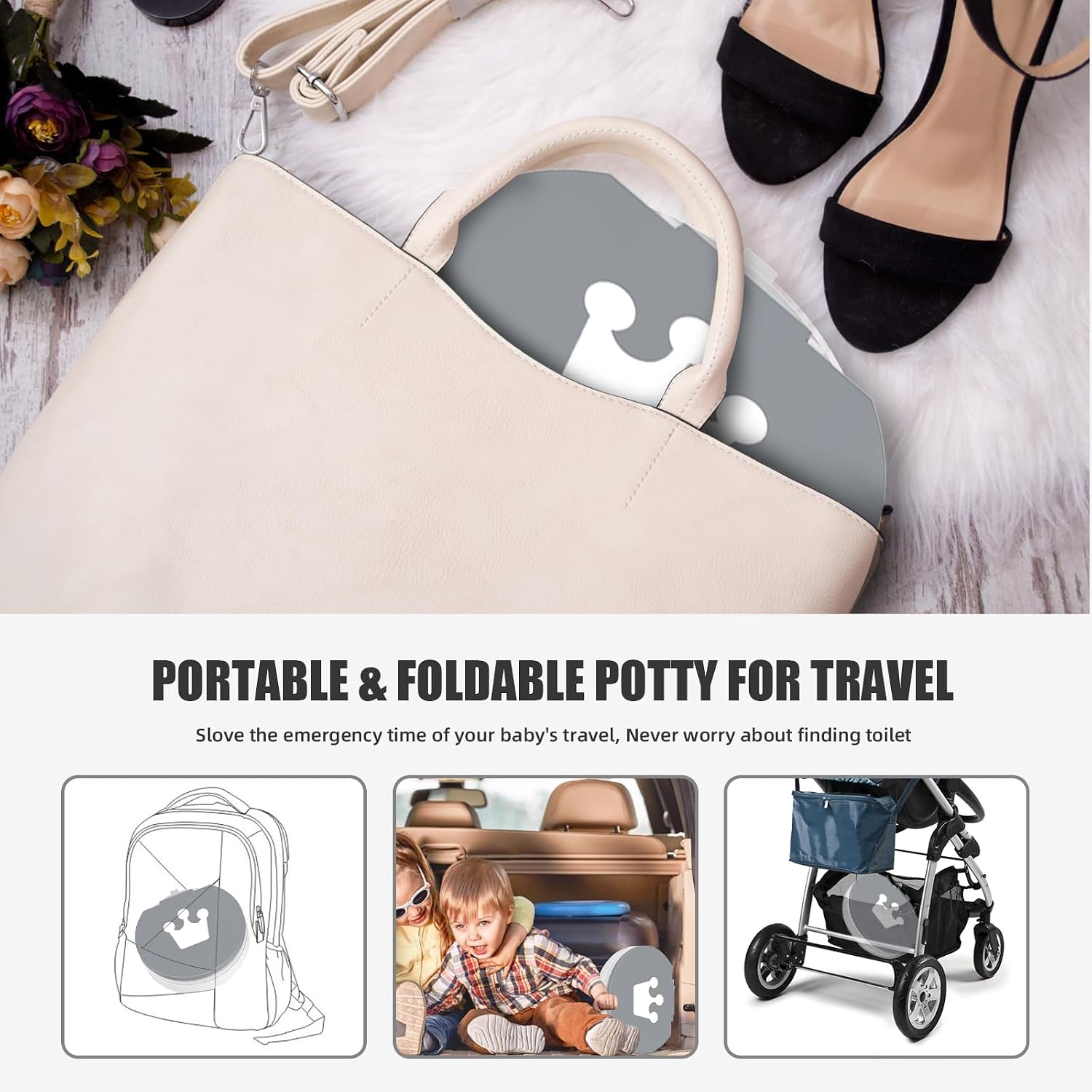 Thumbnail 2 de Portable Potty for Toddlers Foldable Travel Potty