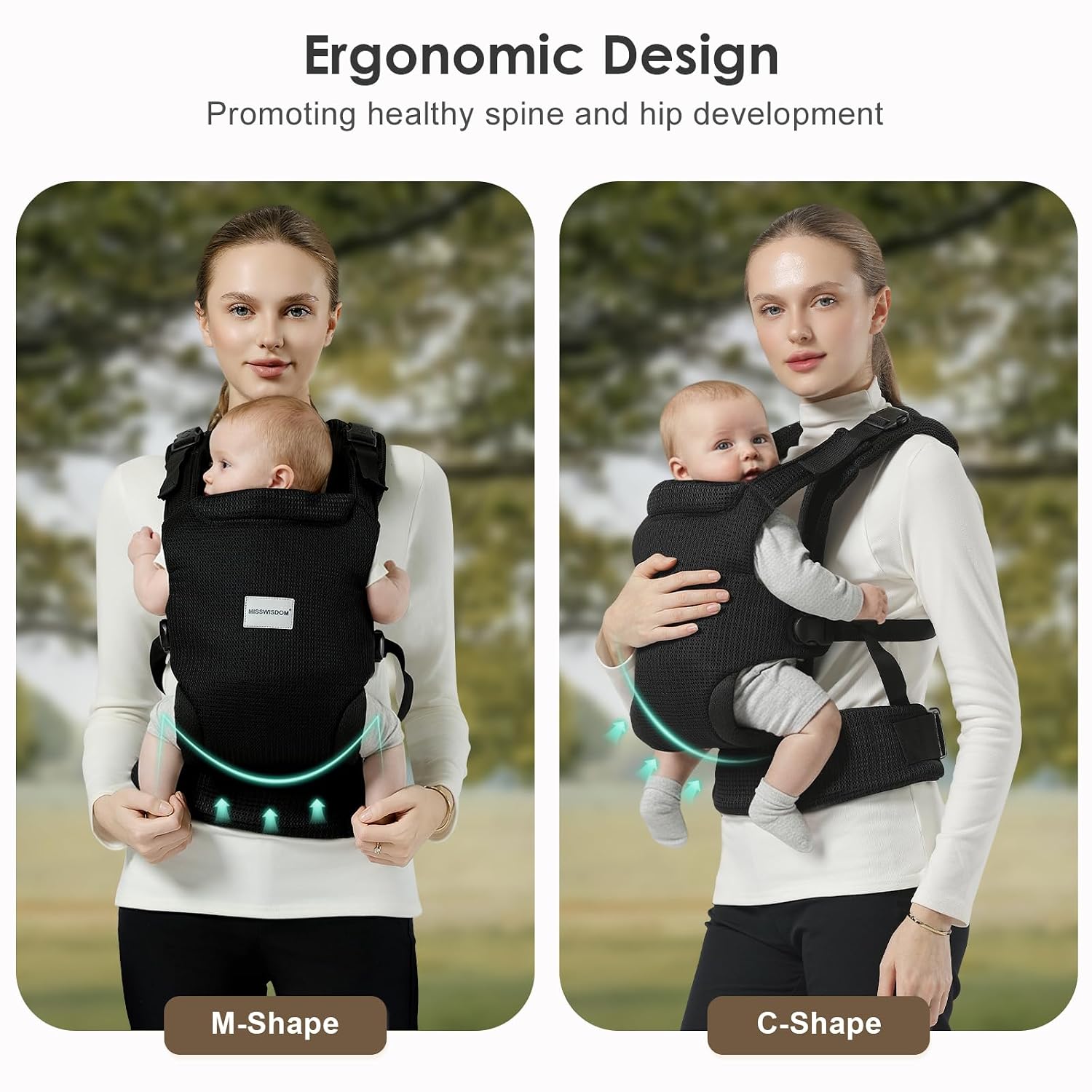 Detalle 2 de MISSWISDOM Baby Carrier, Black