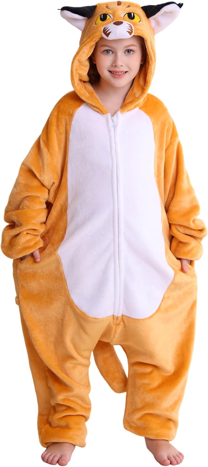 Detalle de Magicmode Kids’ Caracal Cat Onesie Pajamas, Soft Flannel Costume
