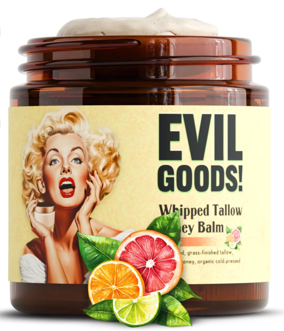 Detalle de Whipped Beef Tallow and Honey Balm – Ultra-Rich Moisturizer with Manuka Honey (Citrus Scented) by Evil Goods