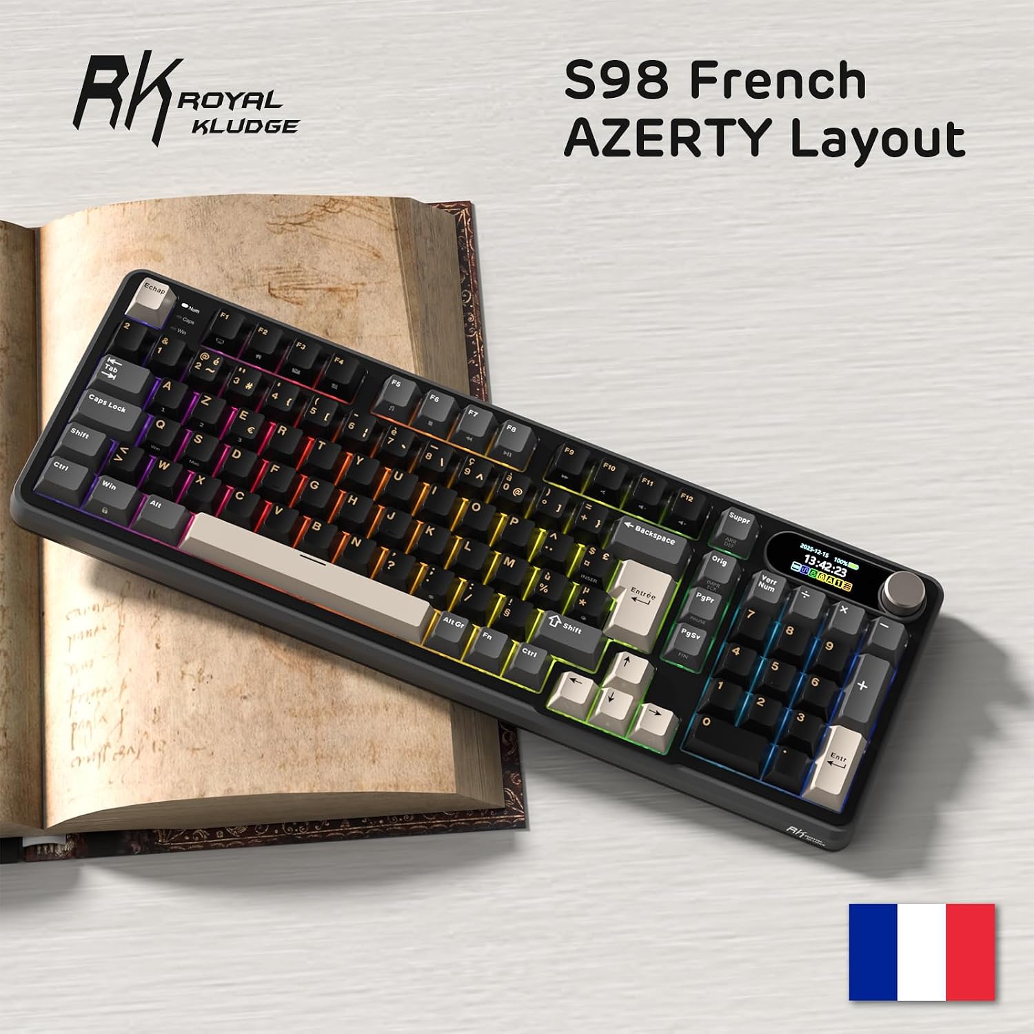 Thumbnail 6 de RK ROYAL KLUDGE S98FR Clavier Mécanique sans Fil AZERTY avec Écran Smart