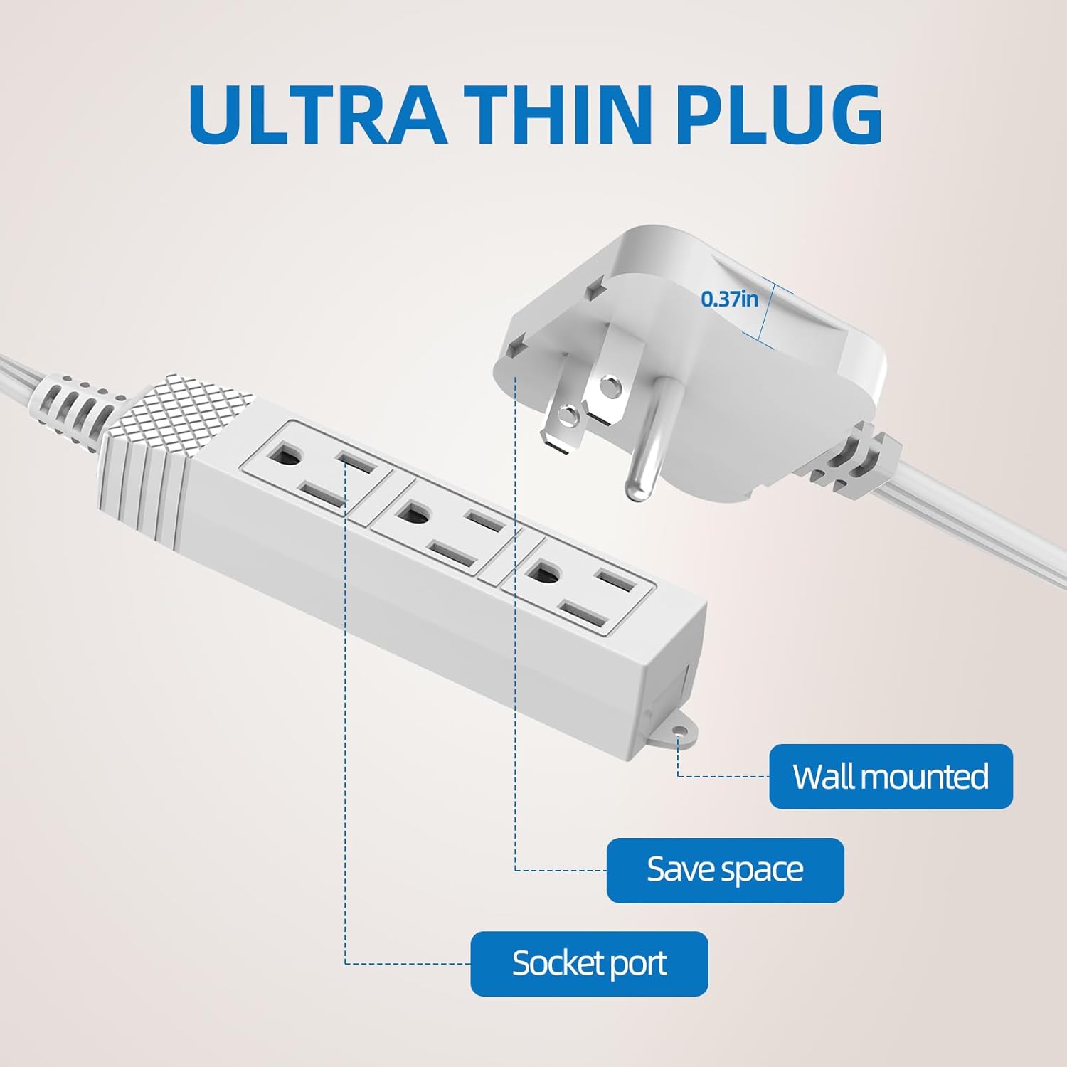 Thumbnail 3 de TiFFCOFiO Flat Plug Extension Cable 6ft