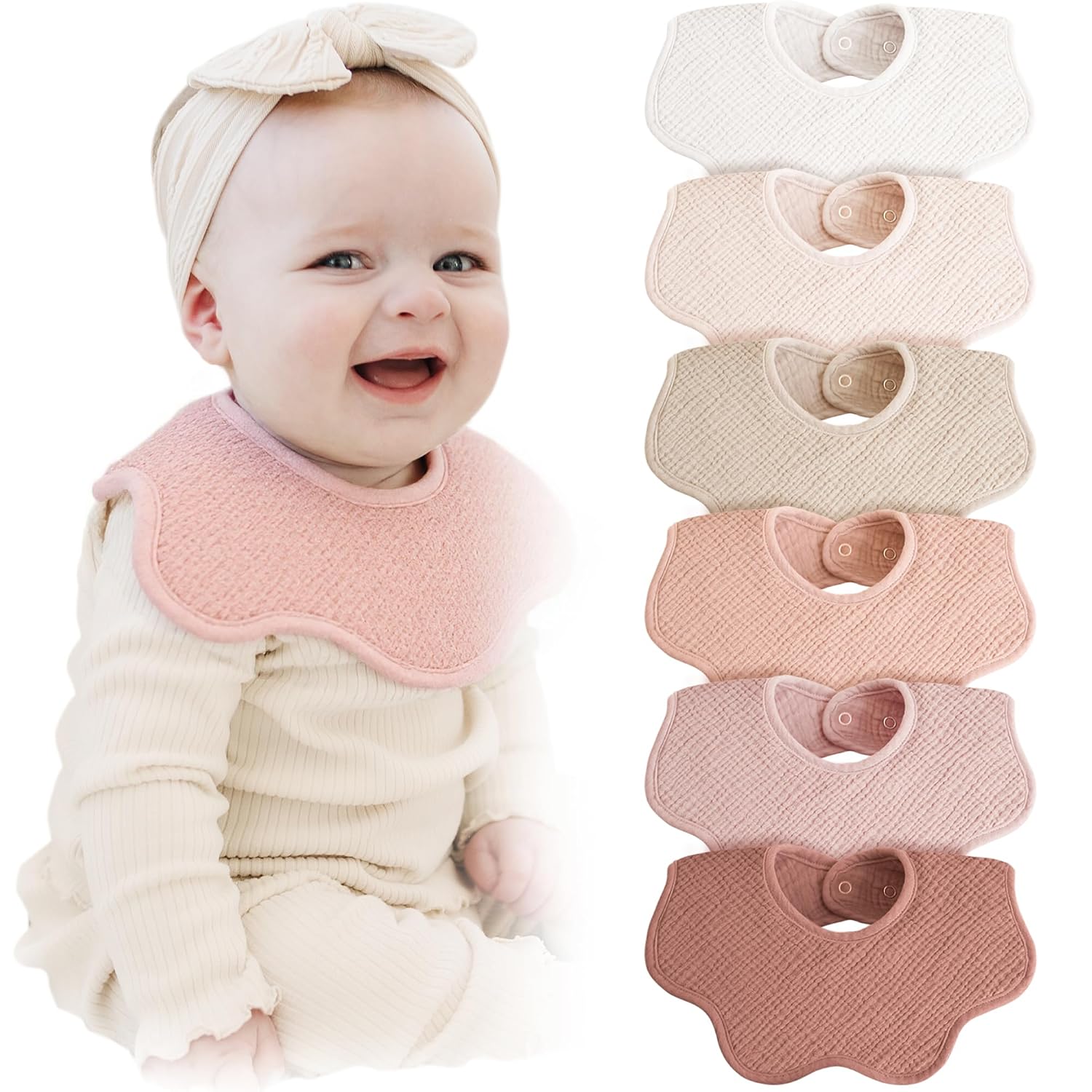 Detalle de Konssy Muslin Baby Bibs 100% Cotton
