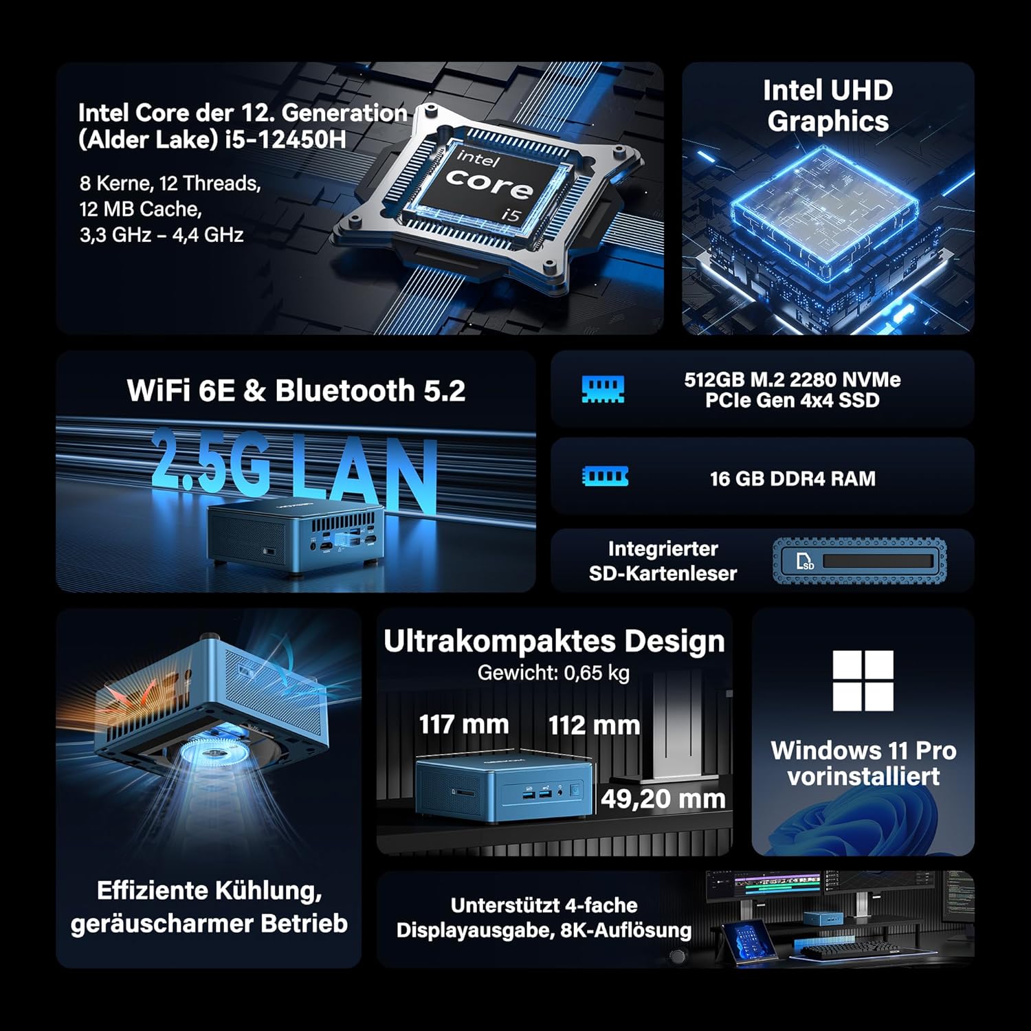 Thumbnail 1 de GEEKOM IT12 Mini PC i5-12450H 16GB 512GB