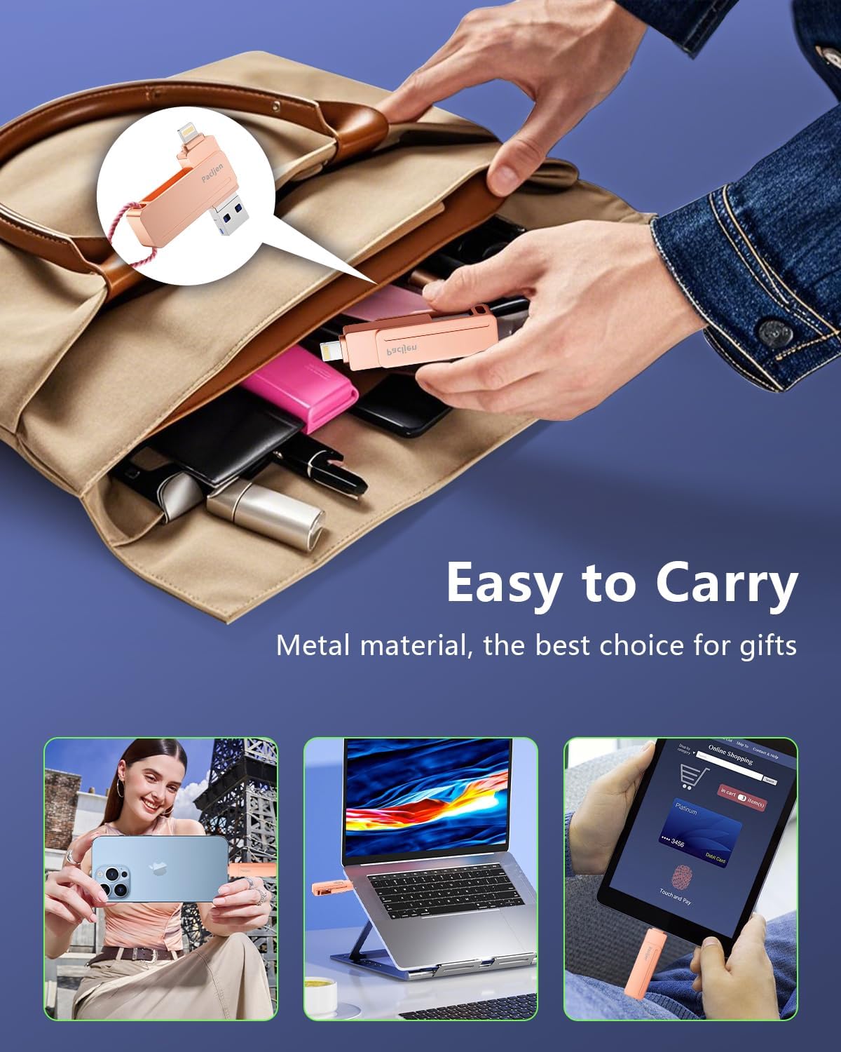 Thumbnail 6 de Pacljen Chiavetta USB per iPhone 512GB – 3 in 1, certificata MFi
