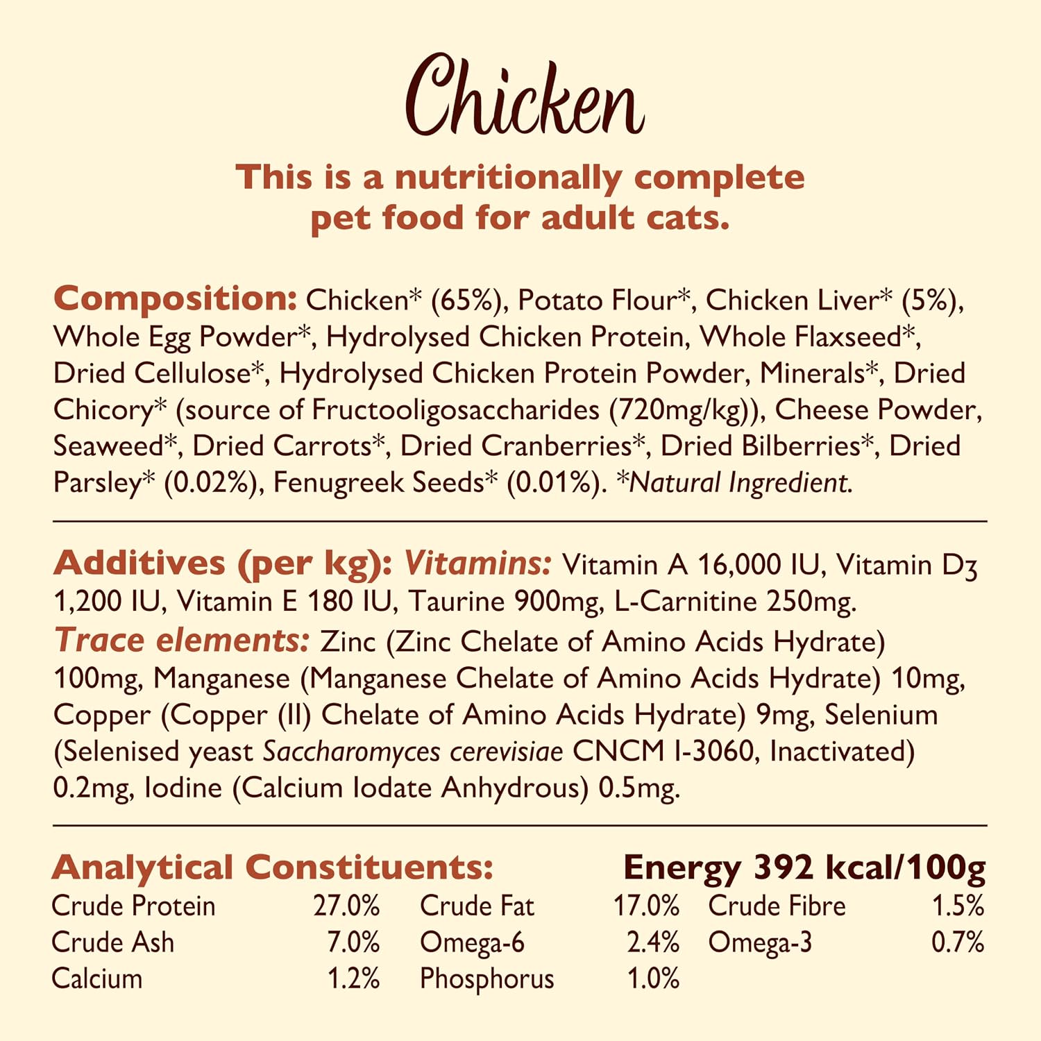 Detalle de Lily’s Kitchen Chicken with Veggies Dry Cat Food (2kg) – Complete, Grain-Free Kibble for Adult Cats
