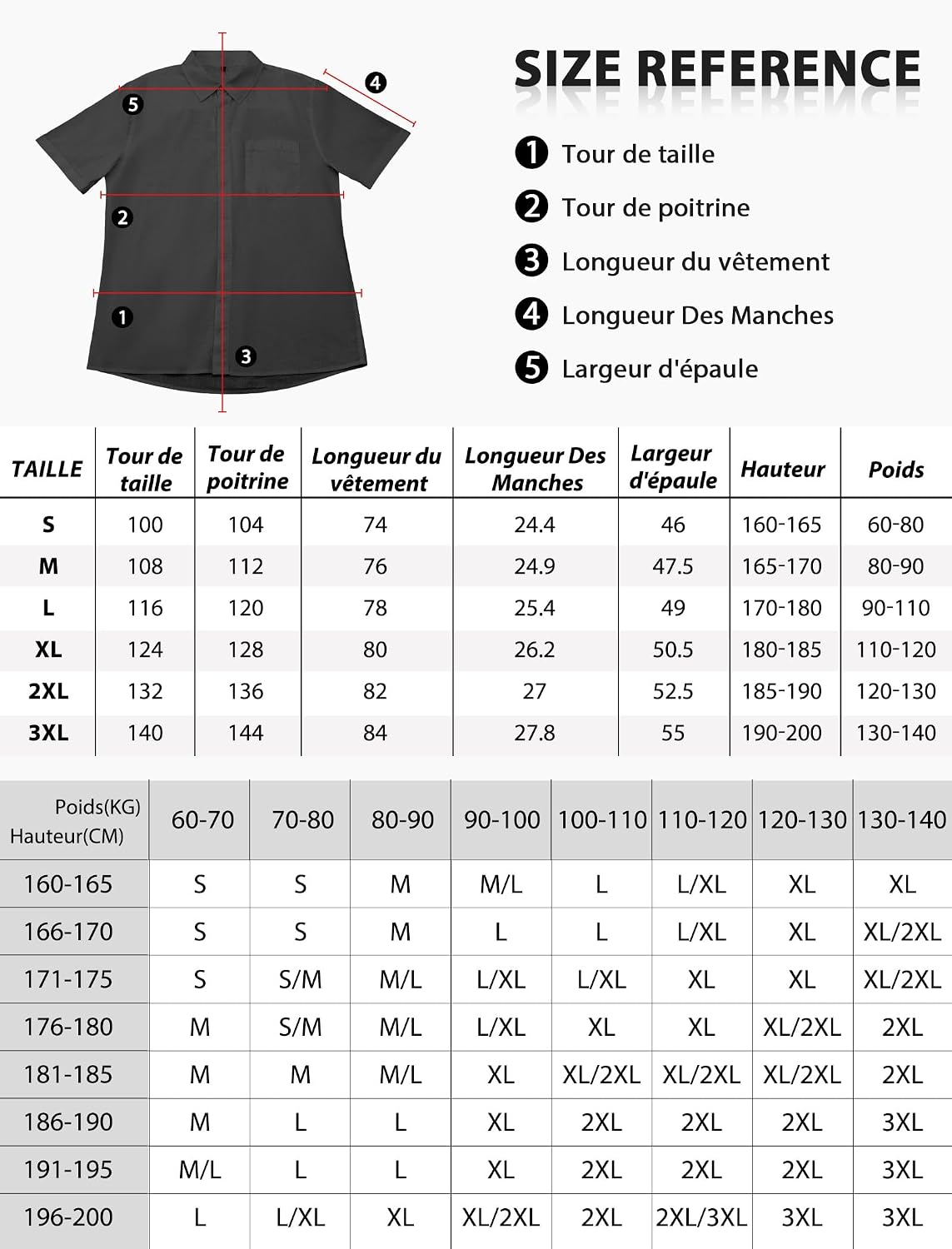 Detalle 2 de Friptspyg Chemise en coton et lin à manches courtes pour homme avec poches et boutons cachés