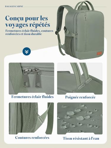 Detalle 2 de Lossga Sac à dos cabine 40 x 30 x 15 cm avec compartiment ordinateur 14 pouces