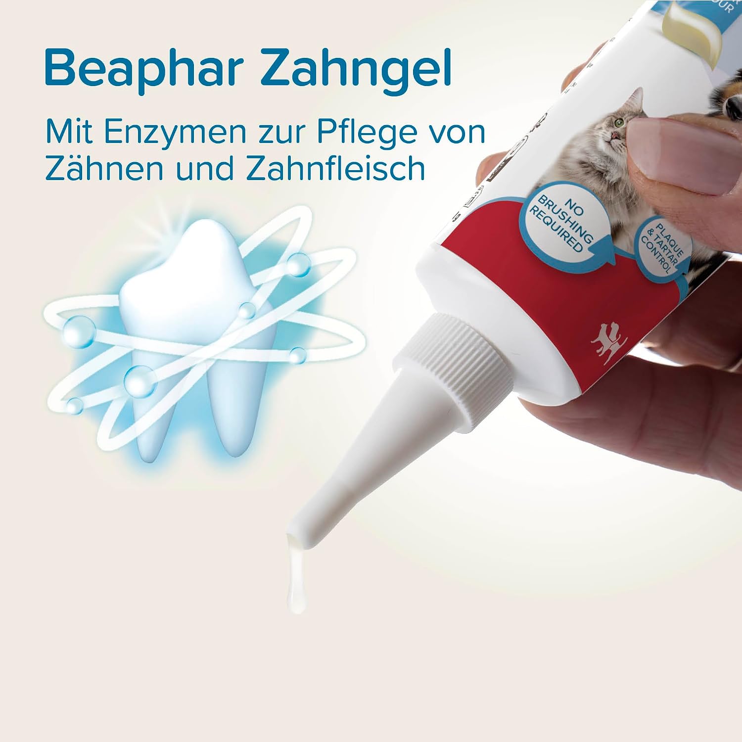 Detalle de Beaphar Zahngel, 100 g – Zahnpflege ohne Bürste für Hund und Katze