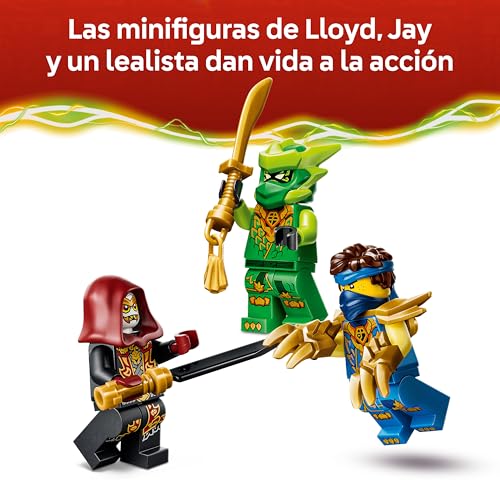 Detalle de LEGO Ninjago Pack de Combate: Meca Dragón de Lloyd (71862) – Figura articulada, 3 minifiguras y armas para jugar y decorar