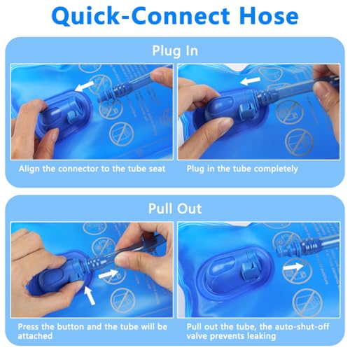 Detalle de flintronic Poche Hydratation 2L – réservoir d'eau sans BPA pour randonnée et vélo
