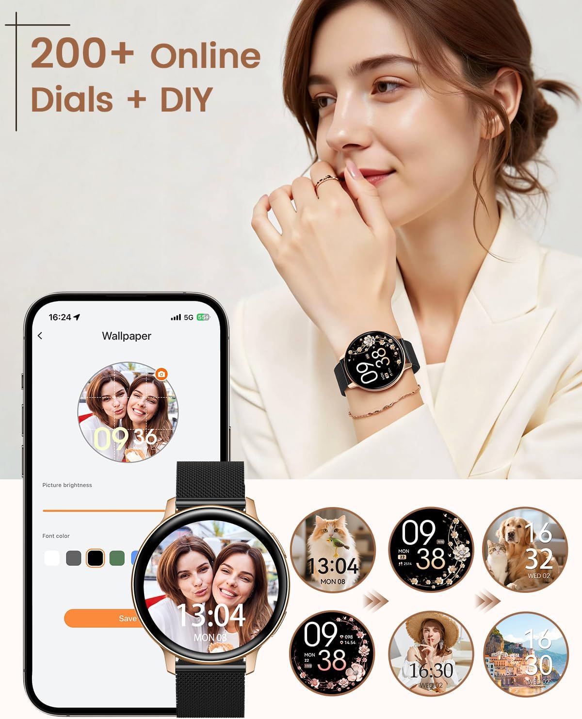 Thumbnail 5 de Montre Connectée Femme Oliimptek 1,39'' – Santé féminine, GPS non, IP68, Bluetooth 5.3