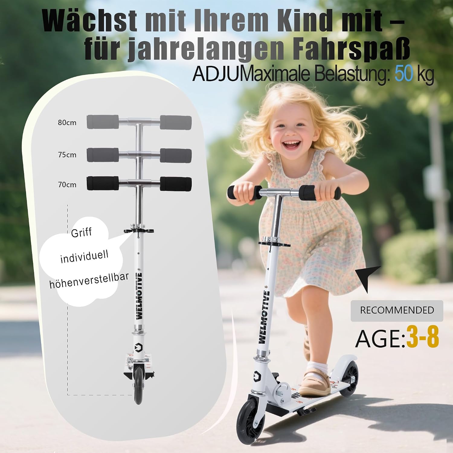 Detalle 2 de Roller Kinder 2 Räder LED Klappbar