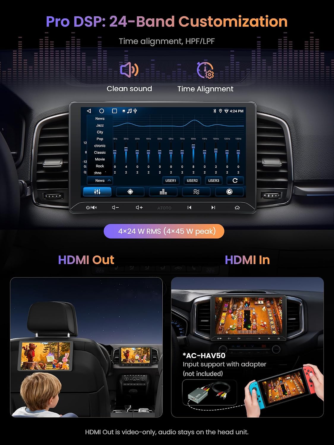 Detalle de ATOTOEXCEL A5L 10,1 Android Doppel-DIN Autoradio