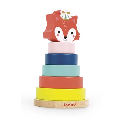 Detalle de Janod Baby Forest - Juego Apilable de Madera 🌳